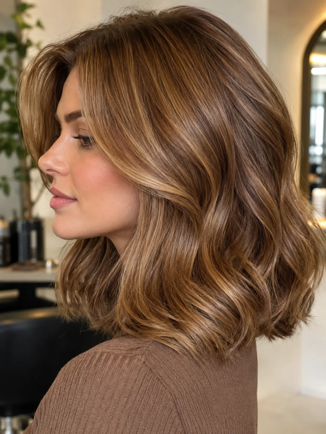 Soft Autumn hair color inspiration: Warm brown