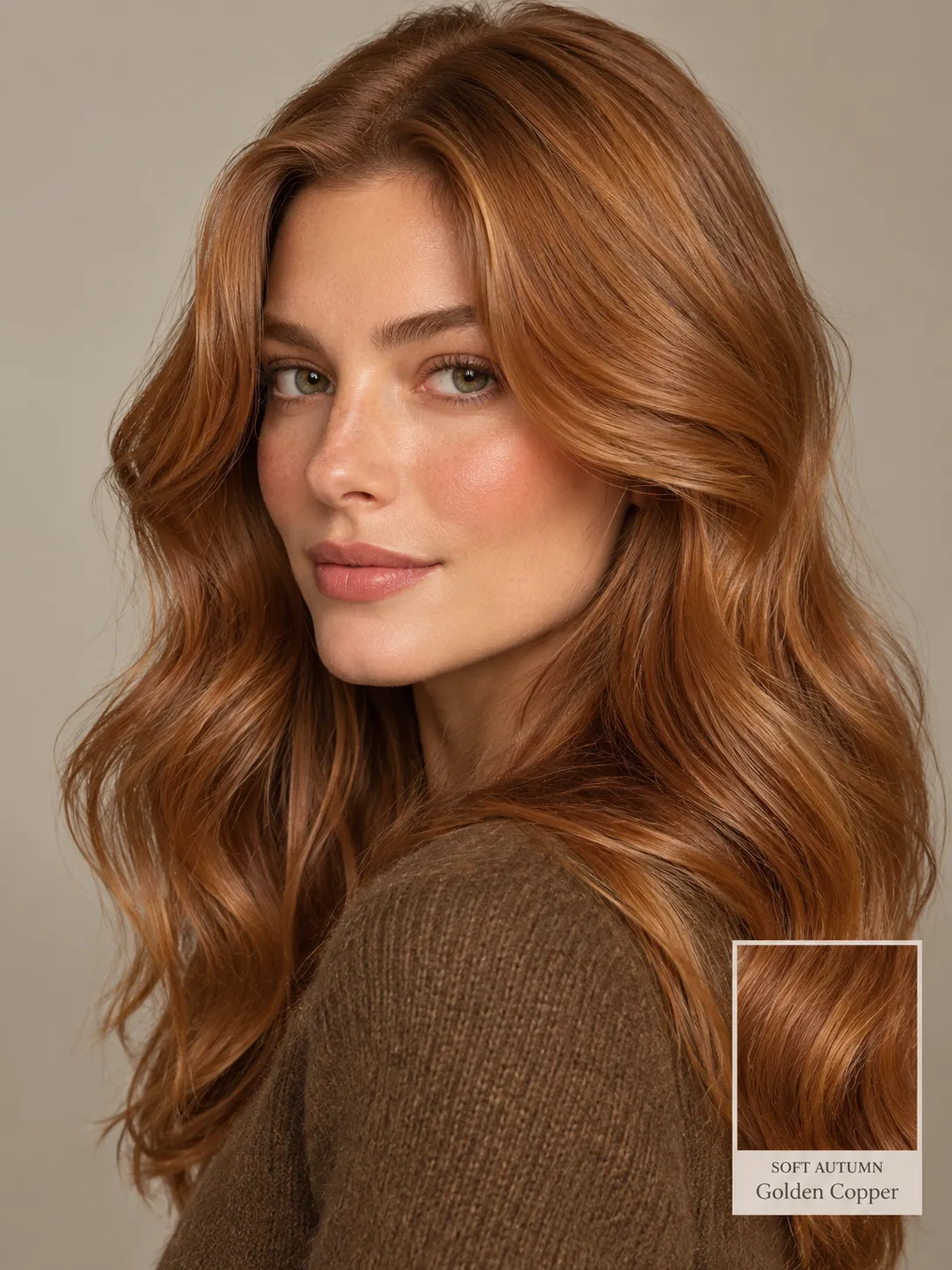 Soft Autumn hair color inspiration: Golden brown